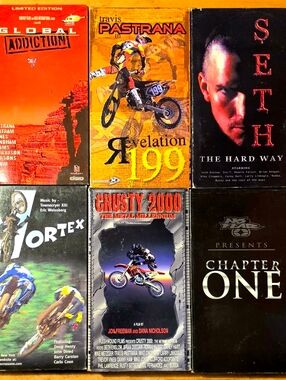 Motocross VHS Lot Of 6 Pastrana Revelation 199, Global Addiction, Crusty, Seth +